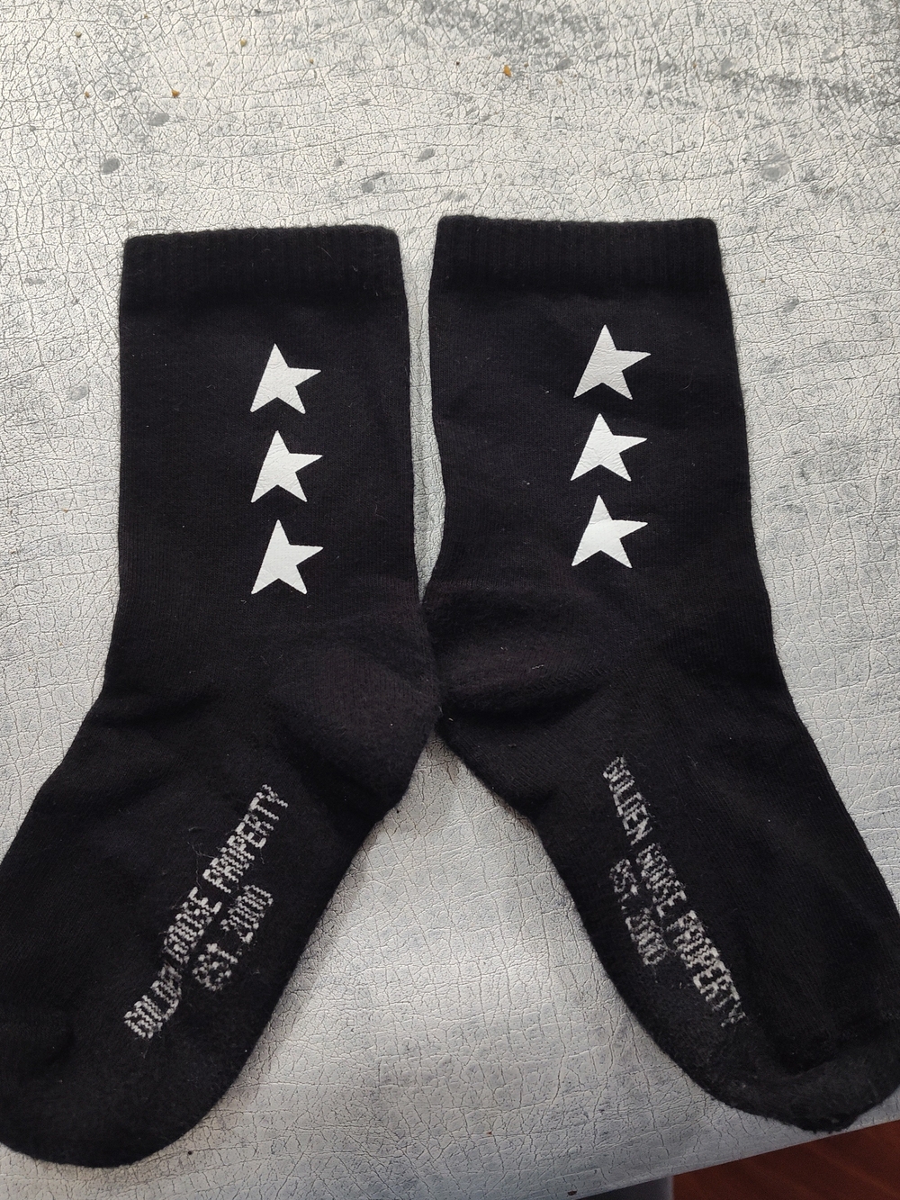 Golden Goose Black socks with contrasting white stars Black Star Socks